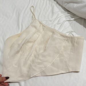 Cushnie Cream Zippered Top